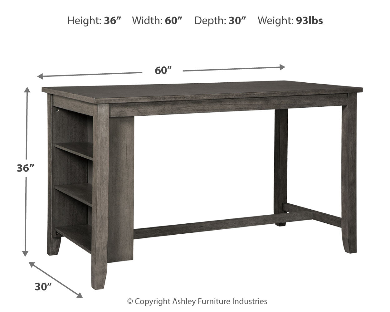 Furniture City Laplace - Ashley Furniture - Caitbrook Dining Room - RECT DRM Table Set (7/CN) / Gray - D388-425