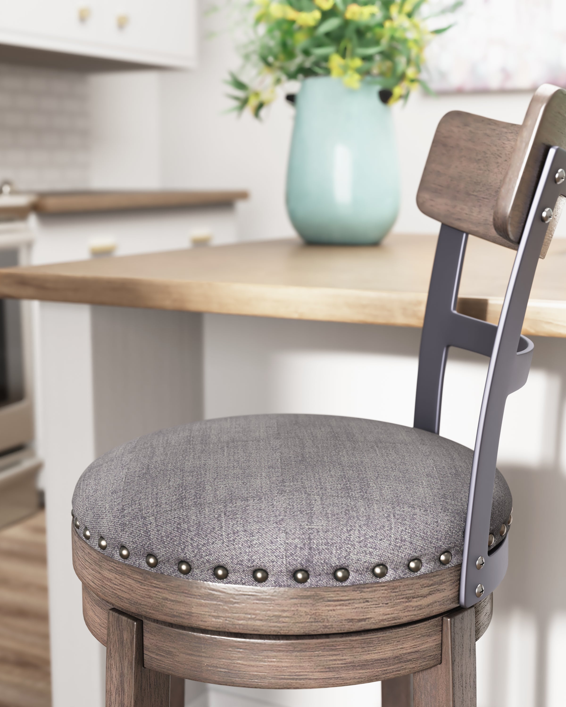 Furniture City Laplace - Ashley Furniture - Caitbrook Dining Room - Tall UPH Swivel Barstool(1/CN) / Gray - D388-230