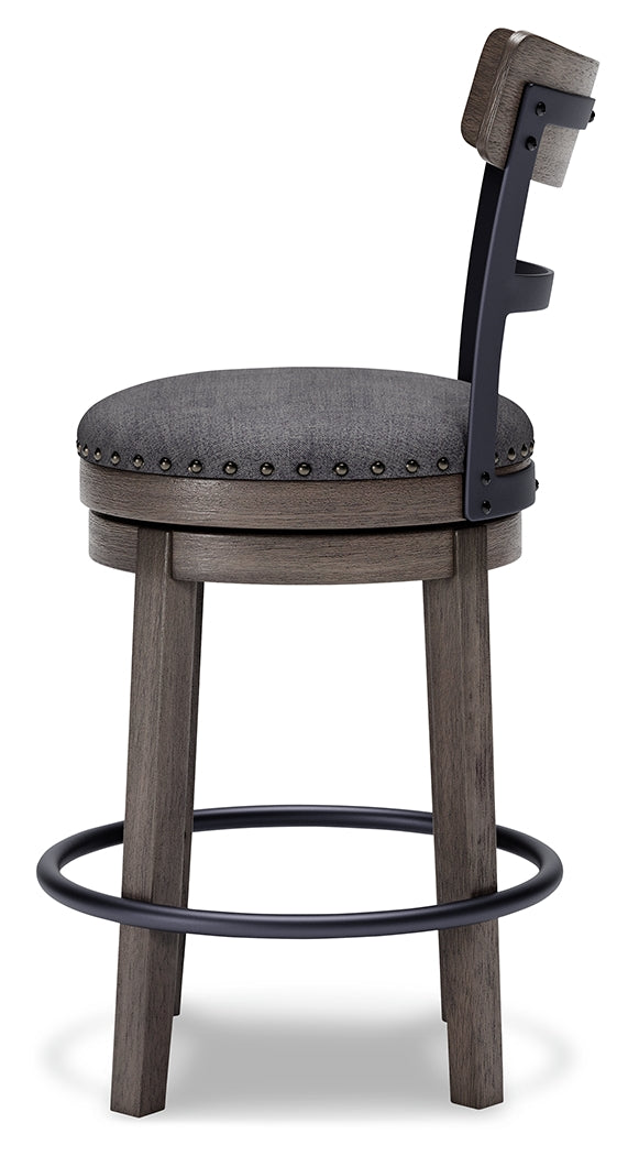 Furniture City Laplace - Ashley Furniture - Caitbrook Dining Room - UPH Swivel Barstool (1/CN) / Gray - D388-224