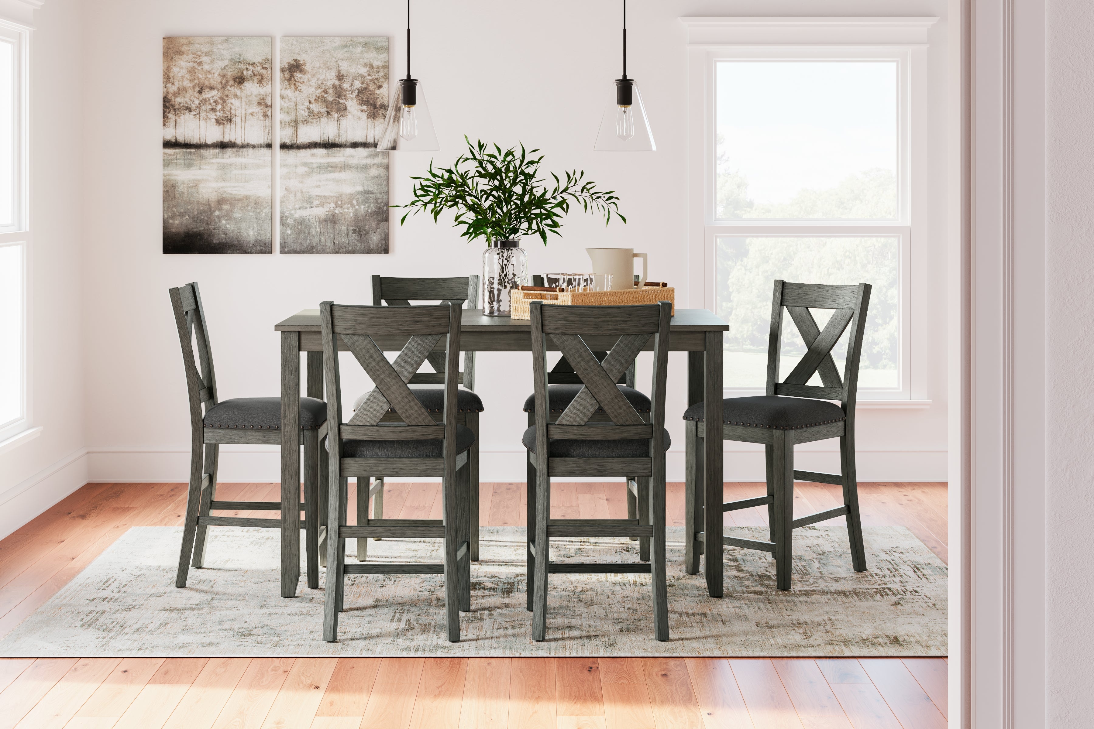 Furniture City Laplace - Ashley Furniture - Caitbrook Dining Room - RECT DRM Counter TBL Set(7/CN) - D388-423