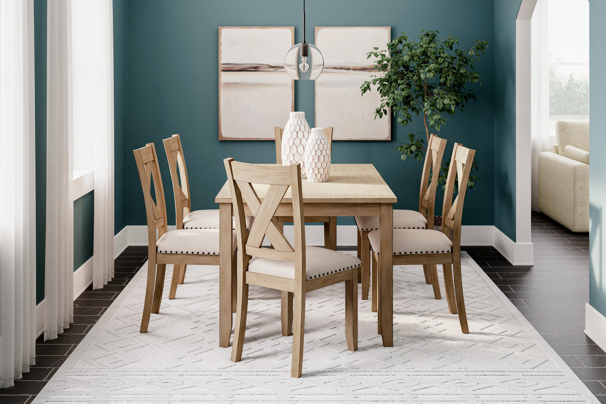 Furniture City Laplace - Ashley Furniture - Sanbriar Dining Room - RECT DRM Table Set (7/CN) / Light Brown - D393-425