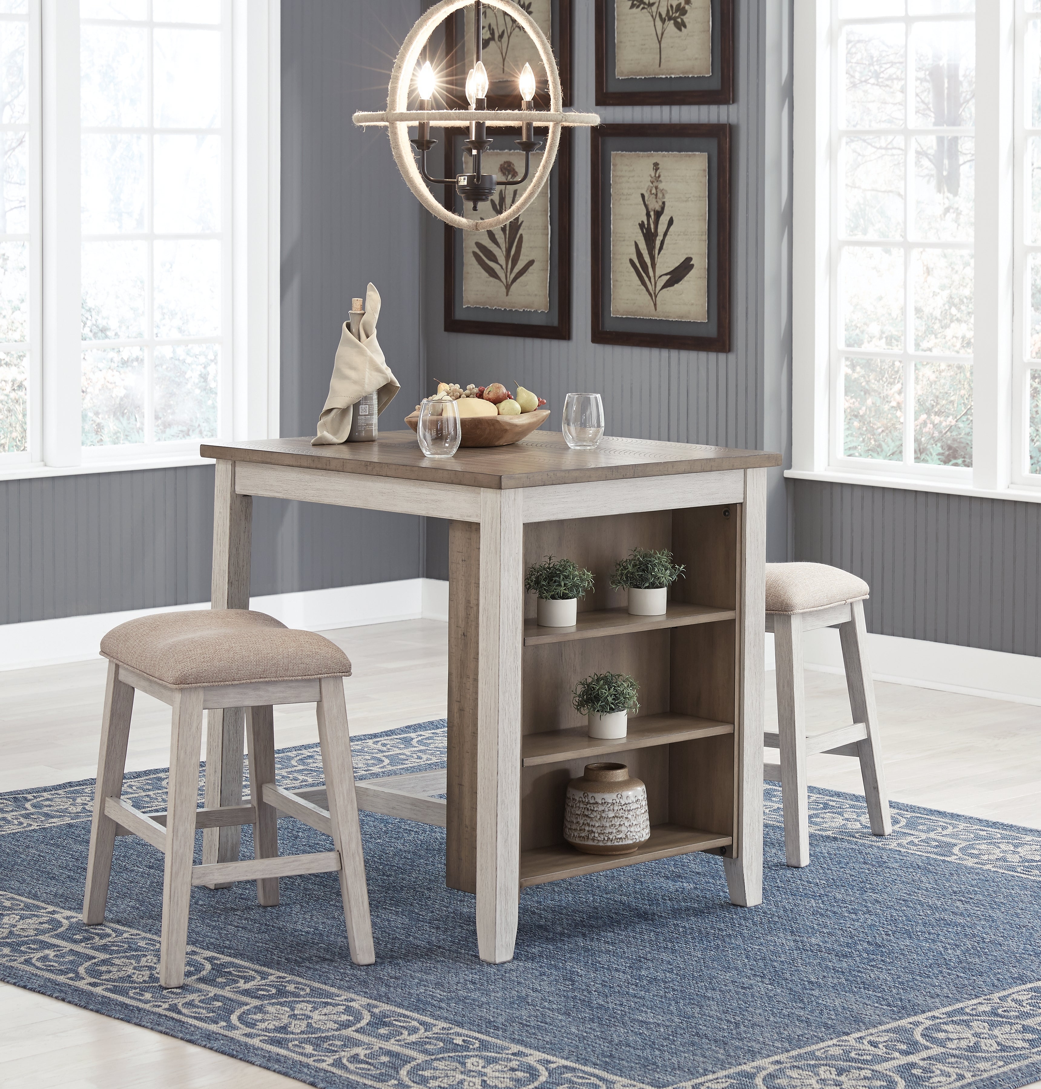 Furniture City Laplace - Ashley Furniture - Skempton Dining Room - RECT DRM Counter TBL Set(3/CN) - D394-113