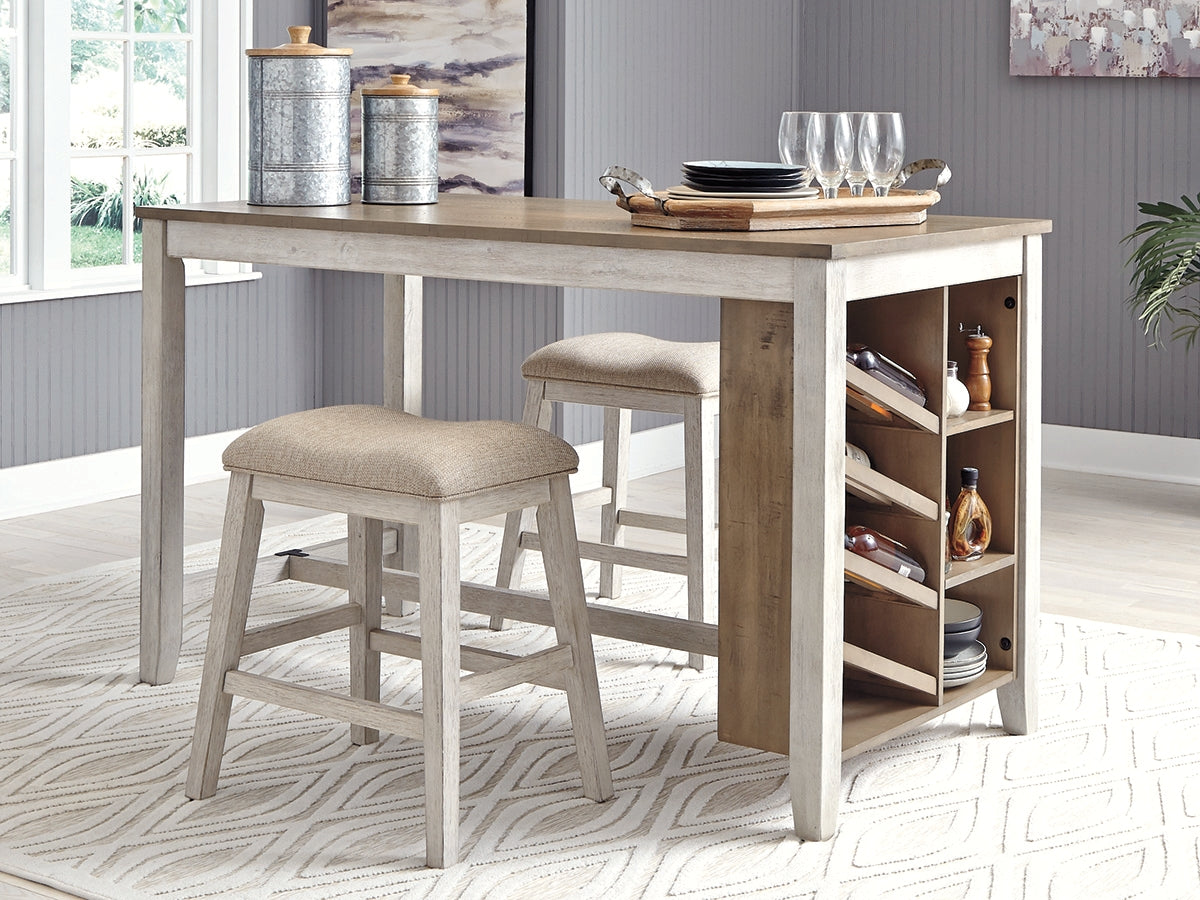 Furniture City Laplace - Ashley Furniture - Skempton Dining Room - RECT DRM Table w/Storage / White/Light Brown - D394-25