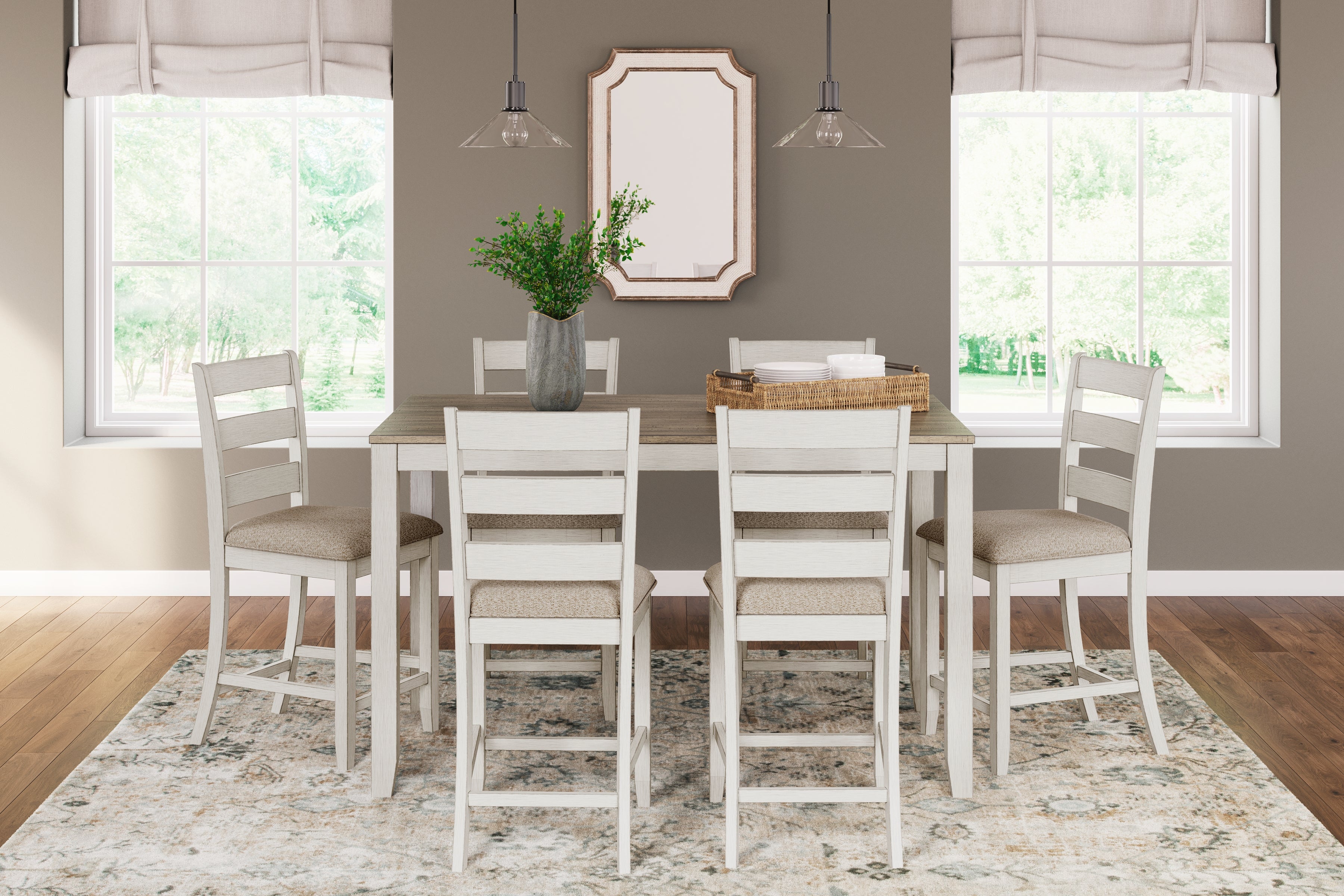 Furniture City Laplace - Ashley Furniture - Skempton Dining Room - RECT DRM Counter TBL Set(7/CN) - D394-423