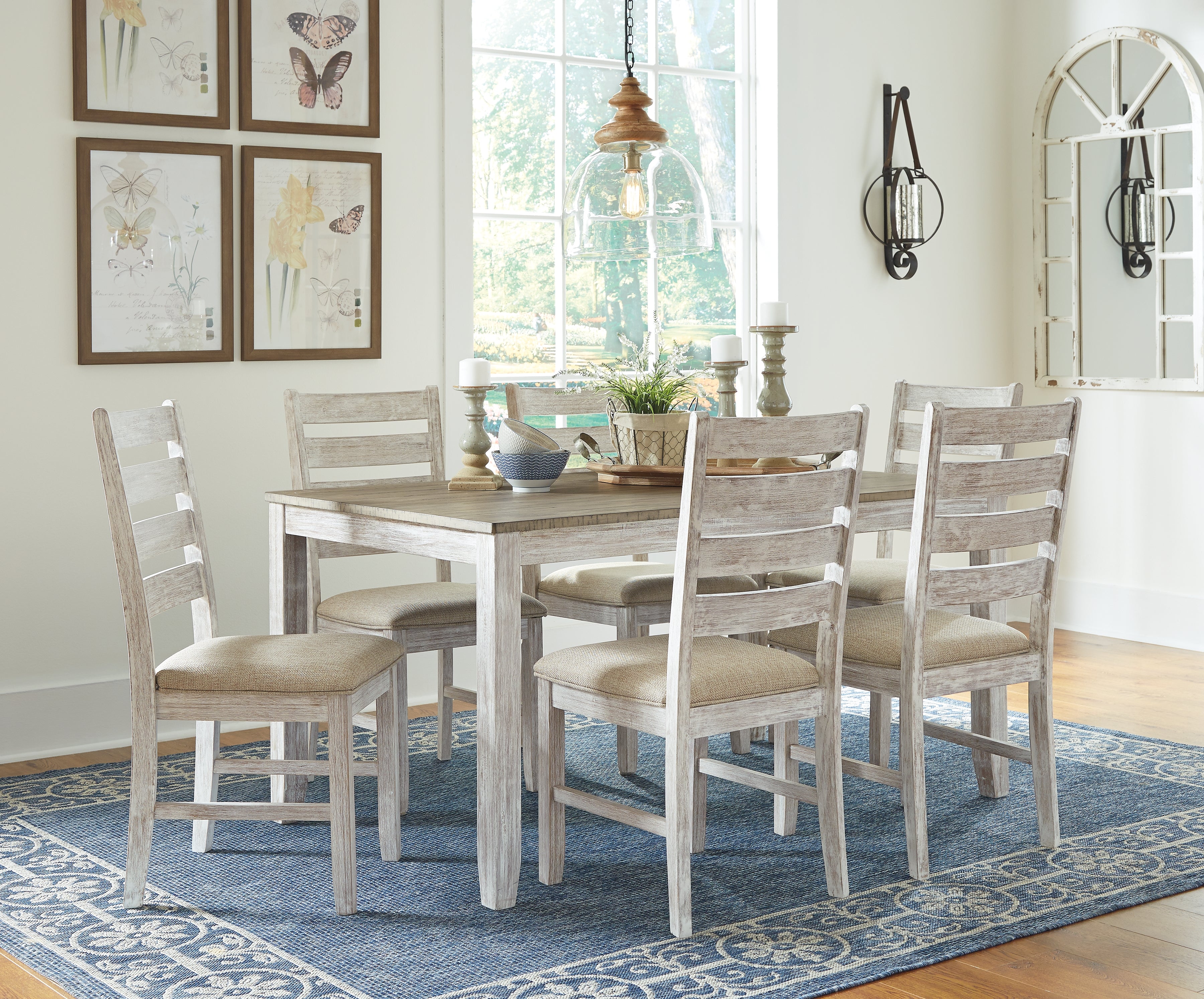 Furniture City Laplace - Ashley Furniture - Skempton Dining Room - RECT DRM Table w/Storage / White/Light Brown - D394-25