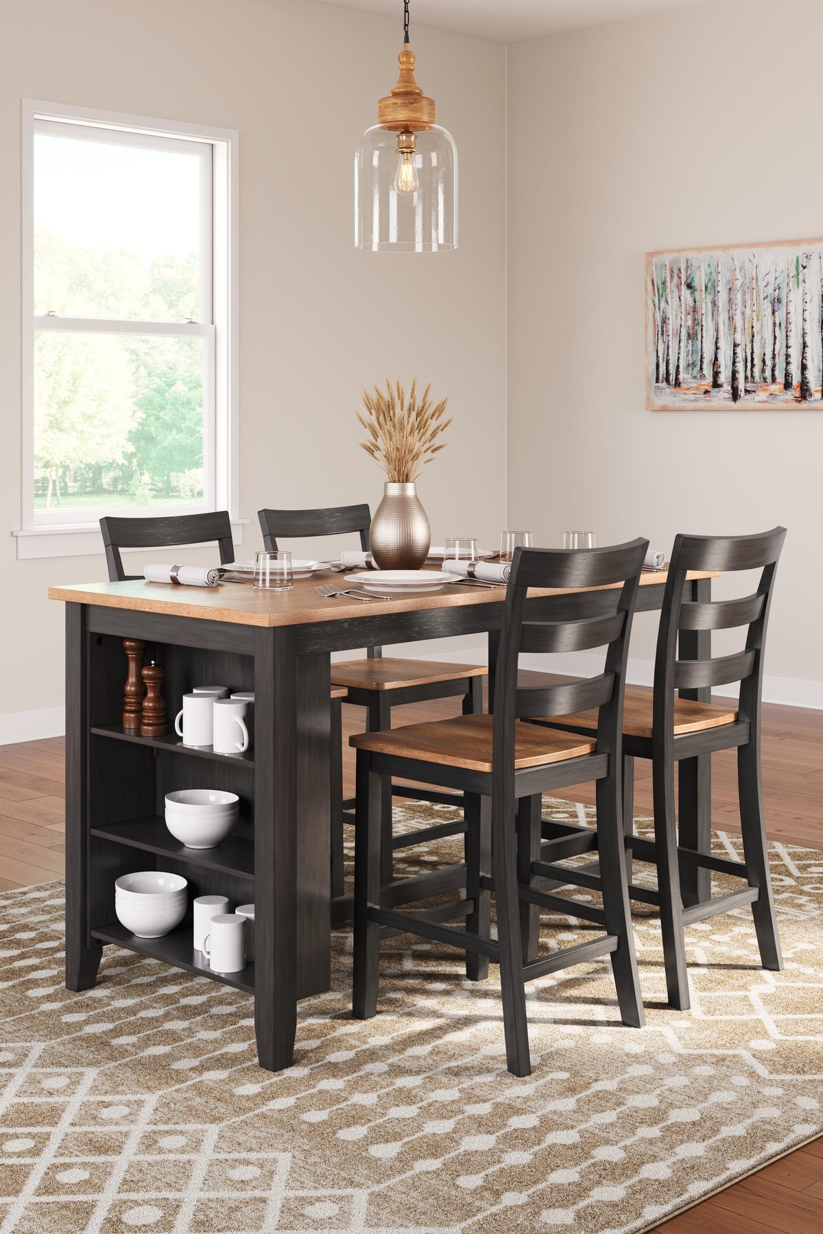 Furniture City Laplace - Ashley Furniture - Gesthaven Counter Height Dining Table and 4 Barstools - Counter Height Dining Table and 4 Barstools - D396D2