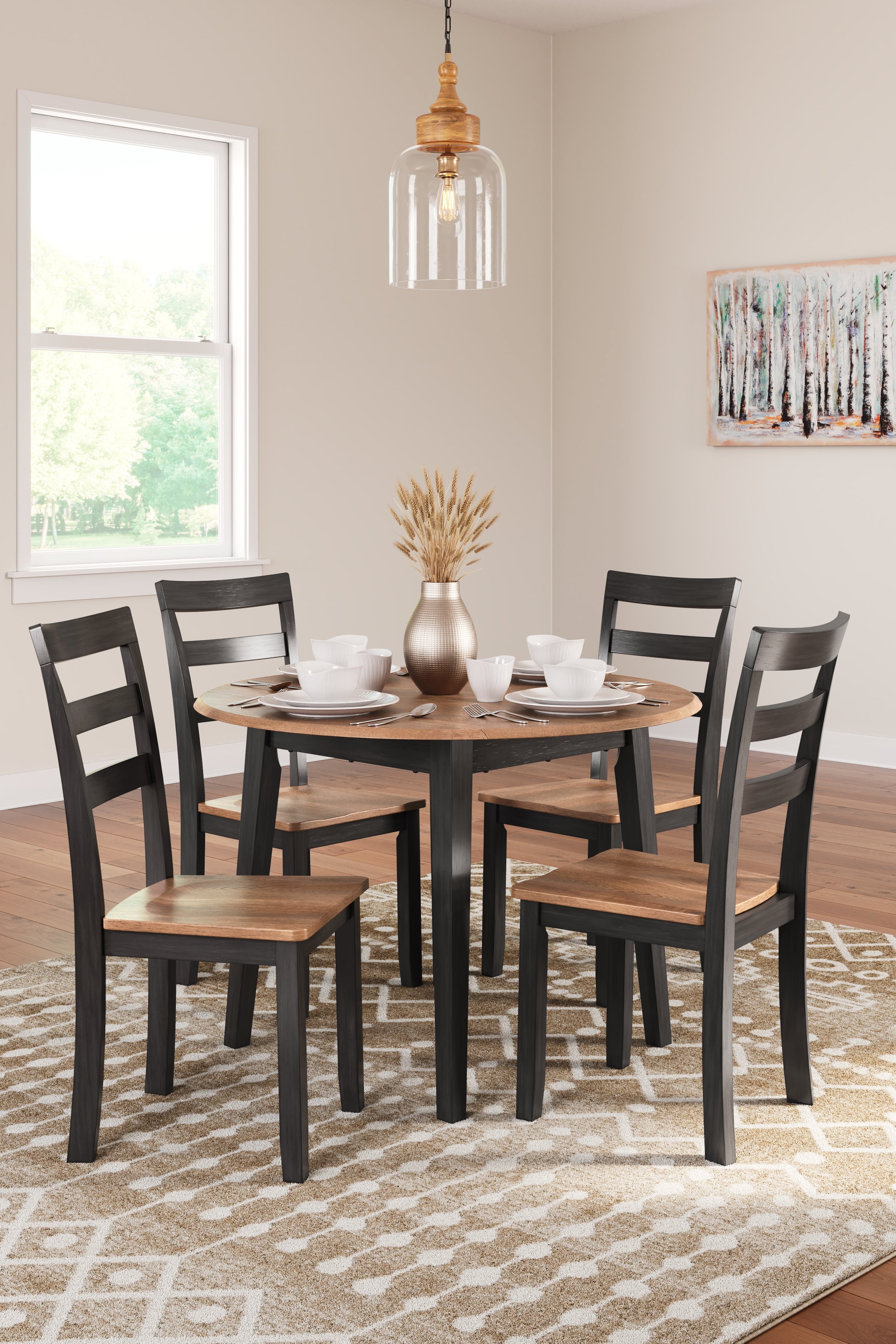 Furniture City Laplace - Ashley Furniture - Gesthaven Dining Table and 4 Chairs - Dining Table and 4 Chairs / Natural/Brown - D396D1