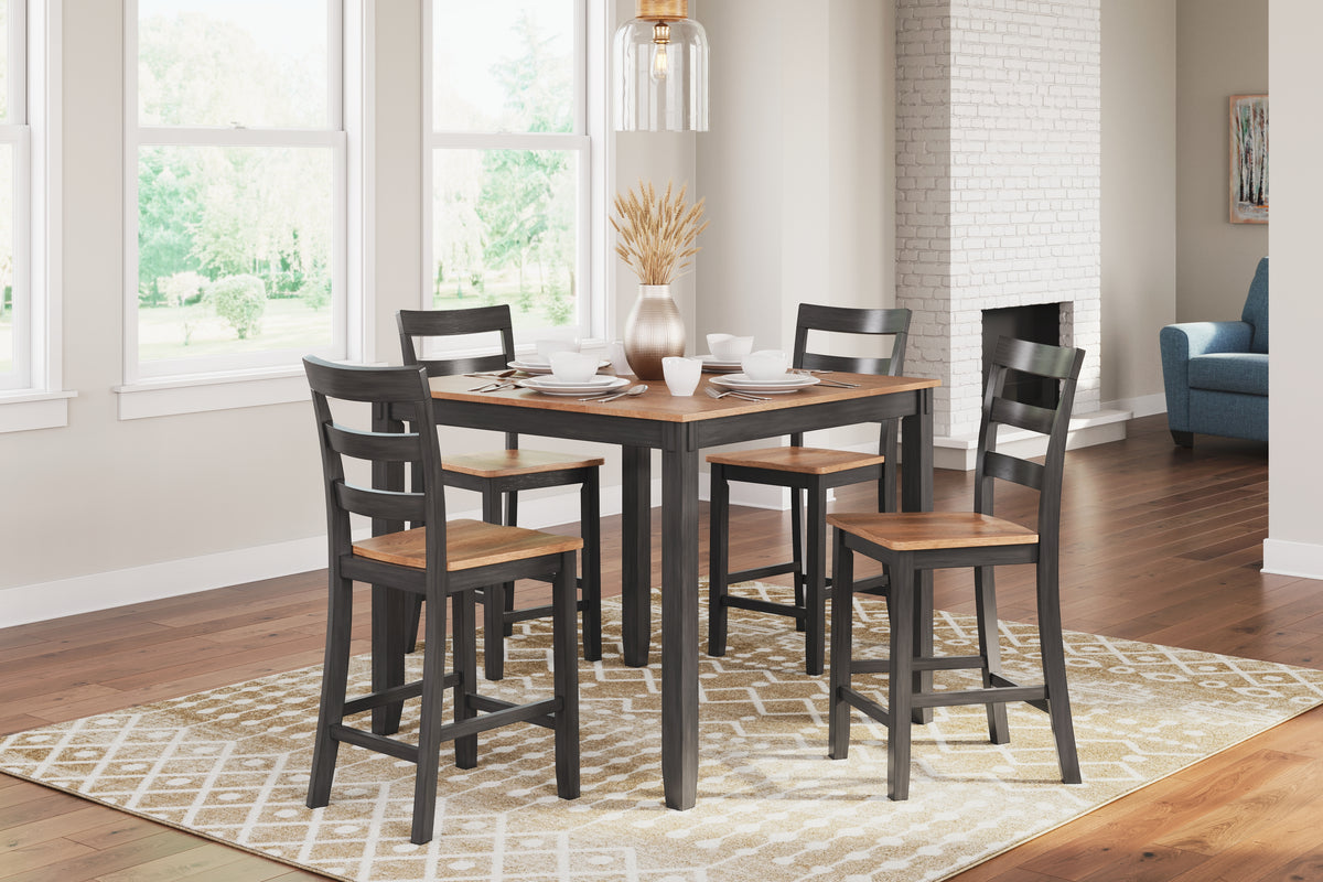 Furniture City Laplace - Ashley Furniture - Gesthaven Counter Height Dining Table and 4 Barstools (Set of 5) - DRM Counter Table Set (5/CN) - D396-223