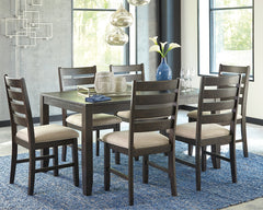Furniture City Laplace - Ashley Furniture - Rokane Dining Room - Dining Room Table Set (7/CN) / Brown - D397-425