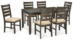 Furniture City Laplace - Ashley Furniture - Rokane Dining Room - Dining Room Table Set (7/CN) / Brown - D397-425