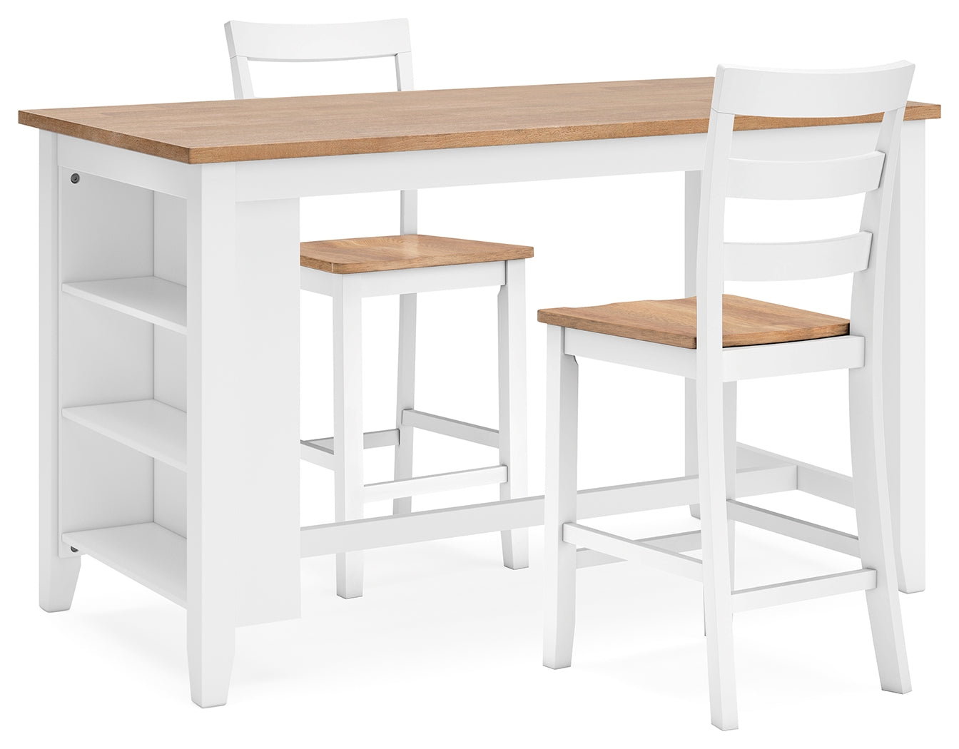 Furniture City Laplace - Ashley Furniture - Gesthaven Counter Height Dining Table and 2 Barstools - Counter Height Dining Table and 2 Barstools / Natural/White - D398D3