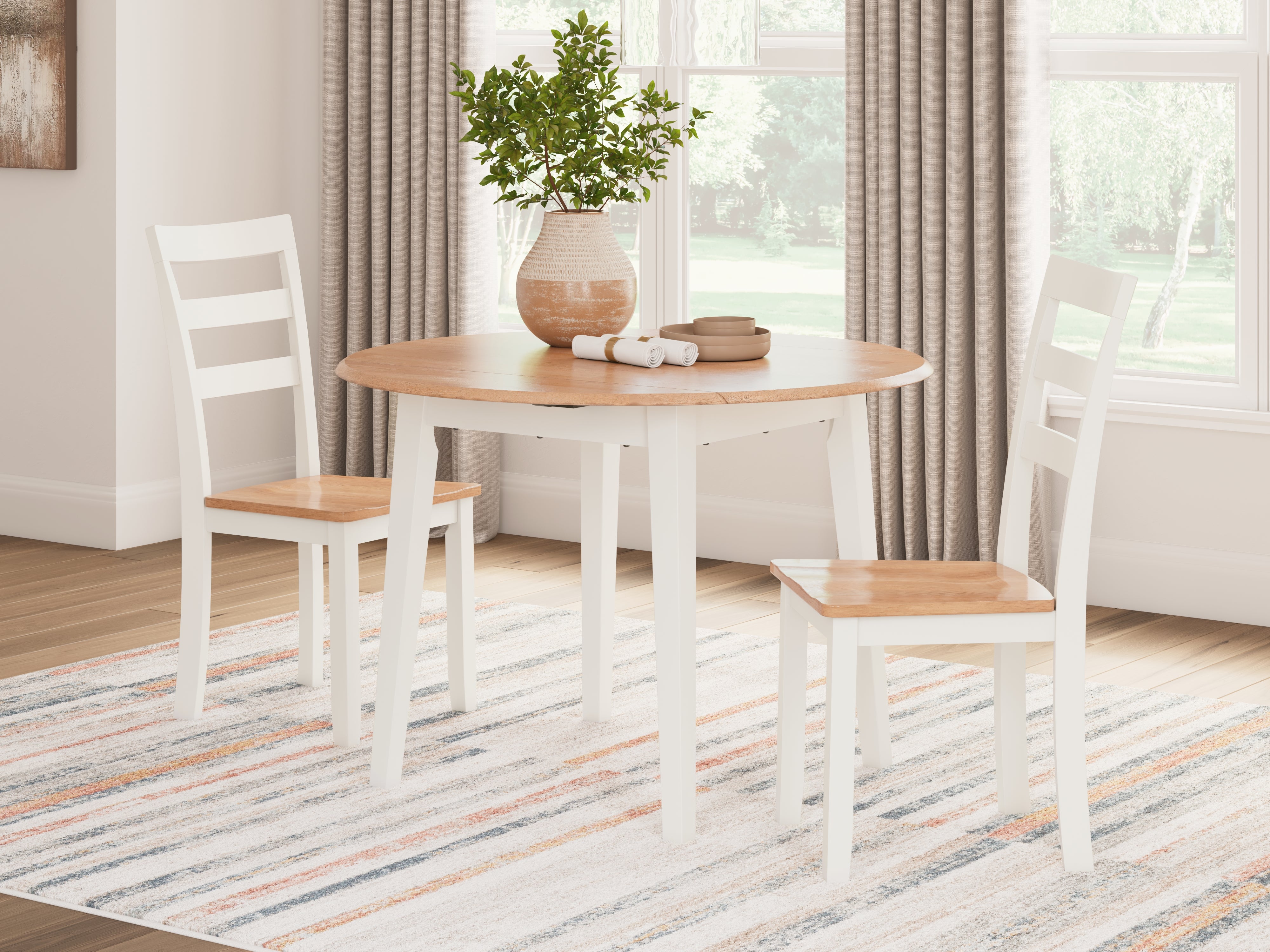 Furniture City Laplace - Ashley Furniture - Gesthaven Dining Table and 2 Chairs - Dining Table and 2 Chairs / Natural/White - D398D4