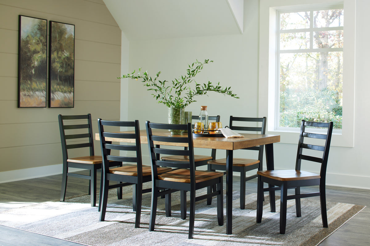 Furniture City Laplace - Ashley Furniture - Blondon Dining Room - RECT DRM Table Set (7/CN) - D413-425
