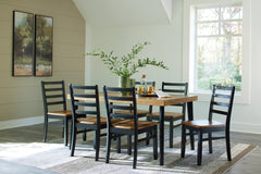 Furniture City Laplace - Ashley Furniture - Blondon Dining Room - RECT DRM Table Set (7/CN) - D413-425