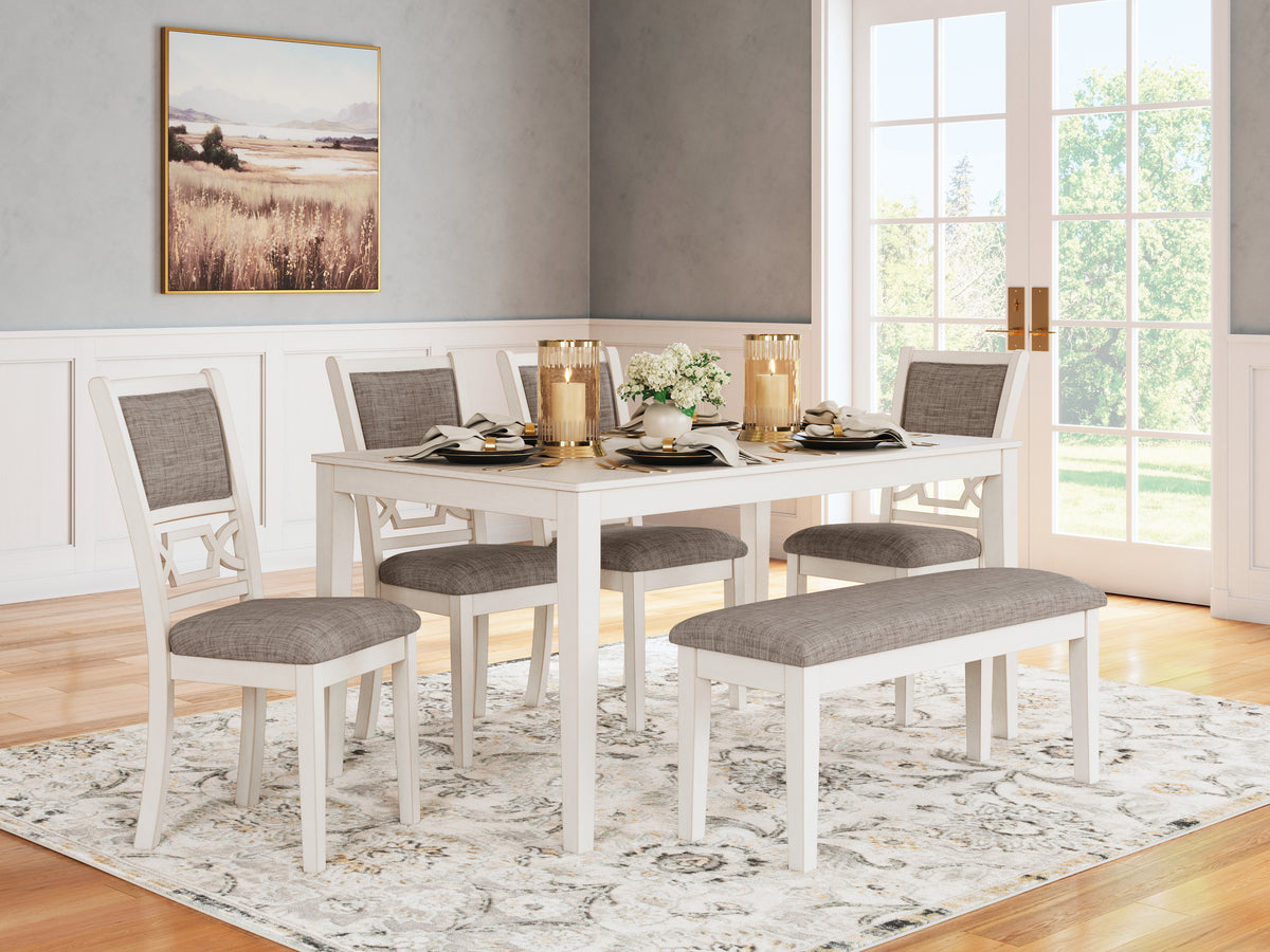Furniture City Laplace - Ashley Furniture - Erinberg Dining Table and 4 Chairs and Bench (Set of 6) - Dining Room Table Set (6/CN) - D423-325