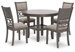 Furniture City Laplace - Ashley Furniture - Wrenning Dining Table and 4 Chairs (Set of 5) - Dining Room Table Set (5/CN) / Gray - D425-225