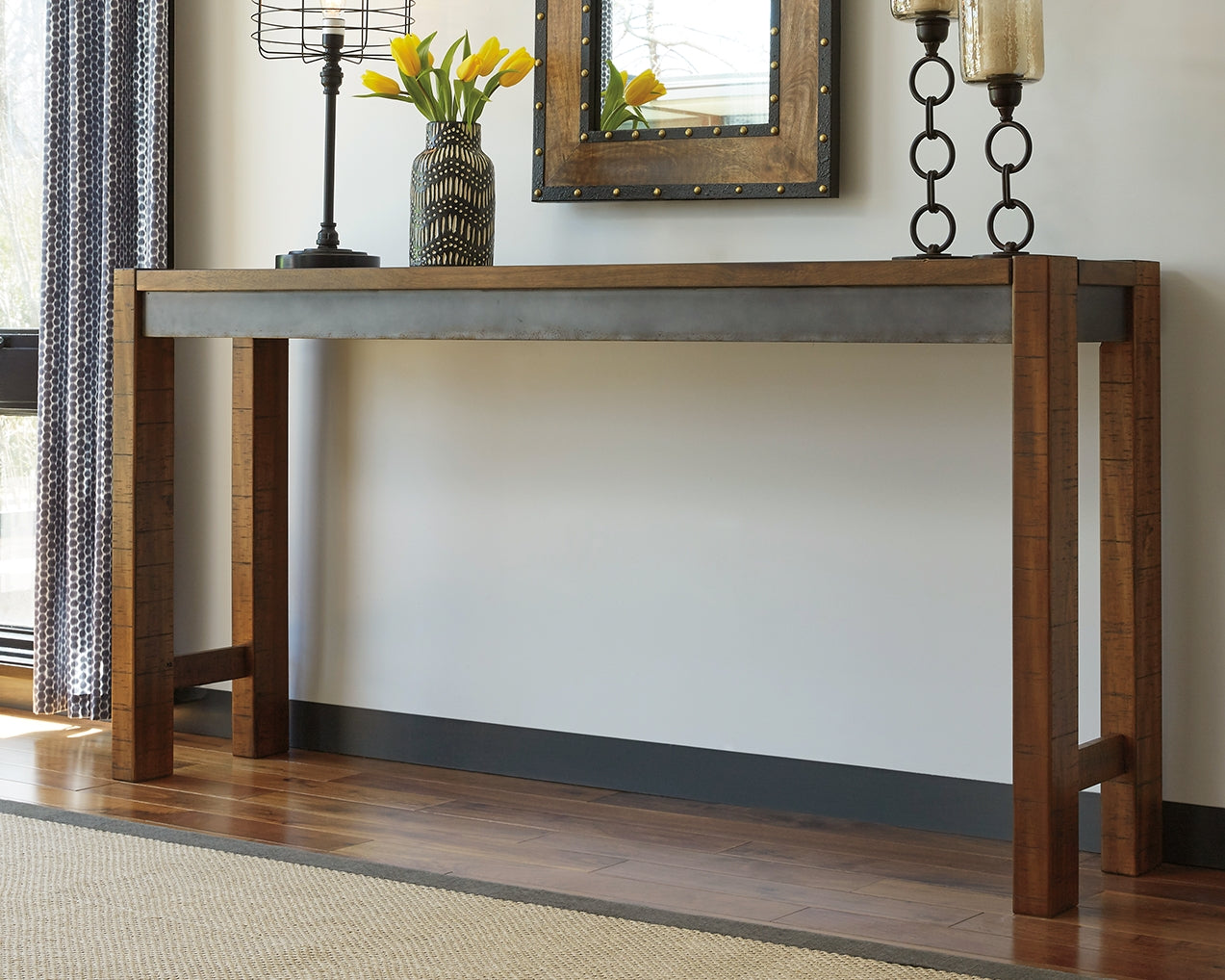Furniture City Laplace - Ashley Furniture - Torjin Dining Room - Long Counter Table / Brown/Gray - D440-52