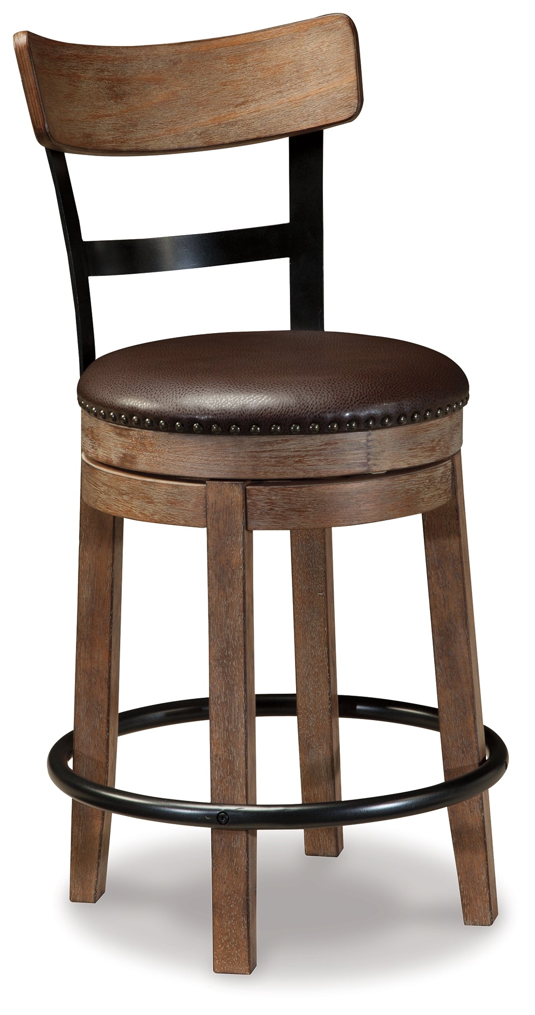 Furniture City Laplace - Ashley Furniture - Pinnadel Dining Room - UPH Swivel Barstool (1/CN) / Light Brown - D542-124