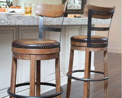 Furniture City Laplace - Ashley Furniture - Pinnadel Dining Room - UPH Swivel Barstool (1/CN) / Light Brown - D542-124