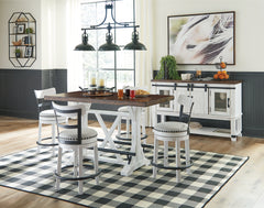 Furniture City Laplace - Ashley Furniture - Valebeck Counter Height Dining Table, 4 Barstools and Server - Counter Height Dining Table, 4 Barstools and Server - D546D15