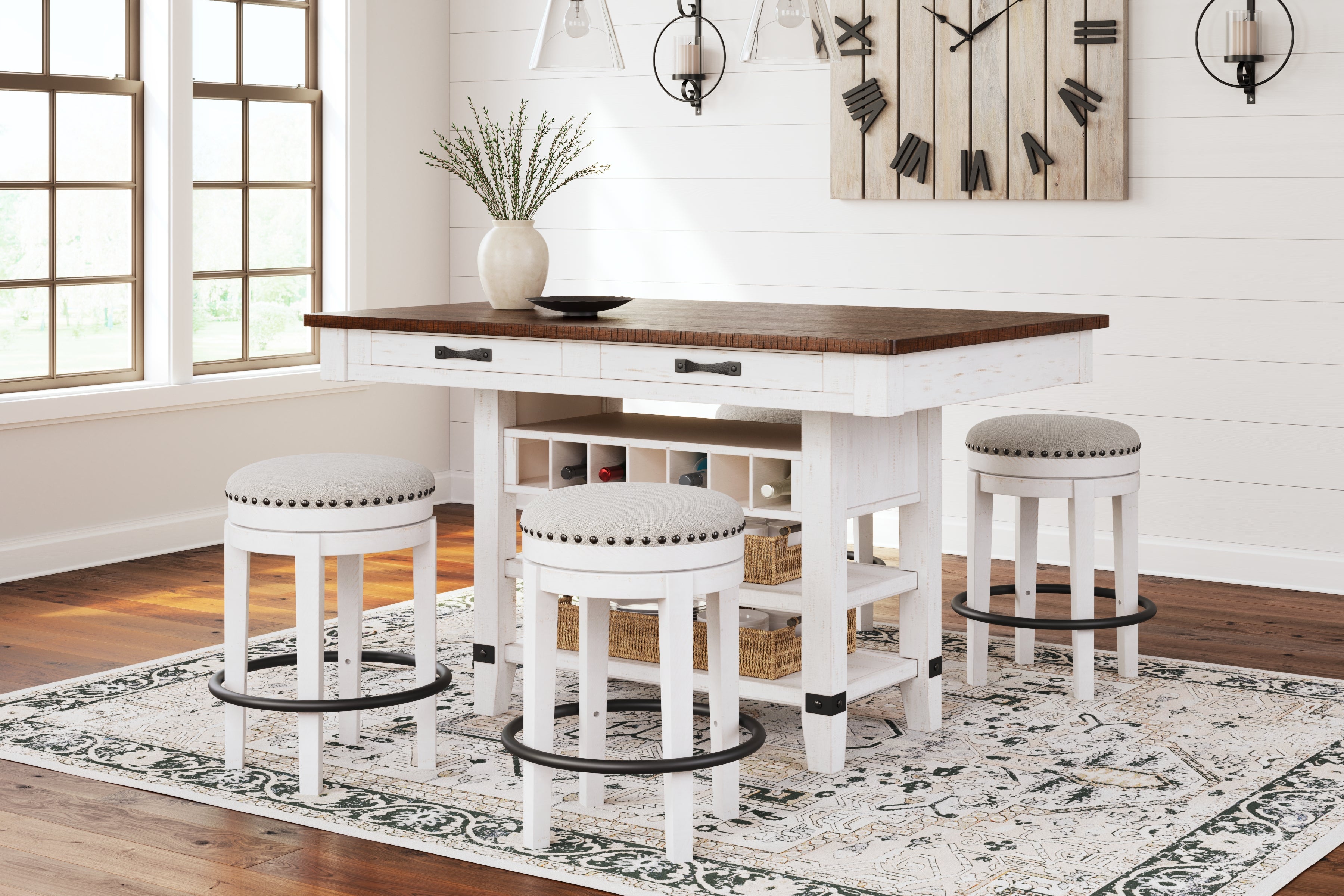 Furniture City Laplace - Ashley Furniture - Valebeck Counter Height Dining Table and 4 Barstools - Counter Height Dining Table and 4 Barstools / Multi - D546D10