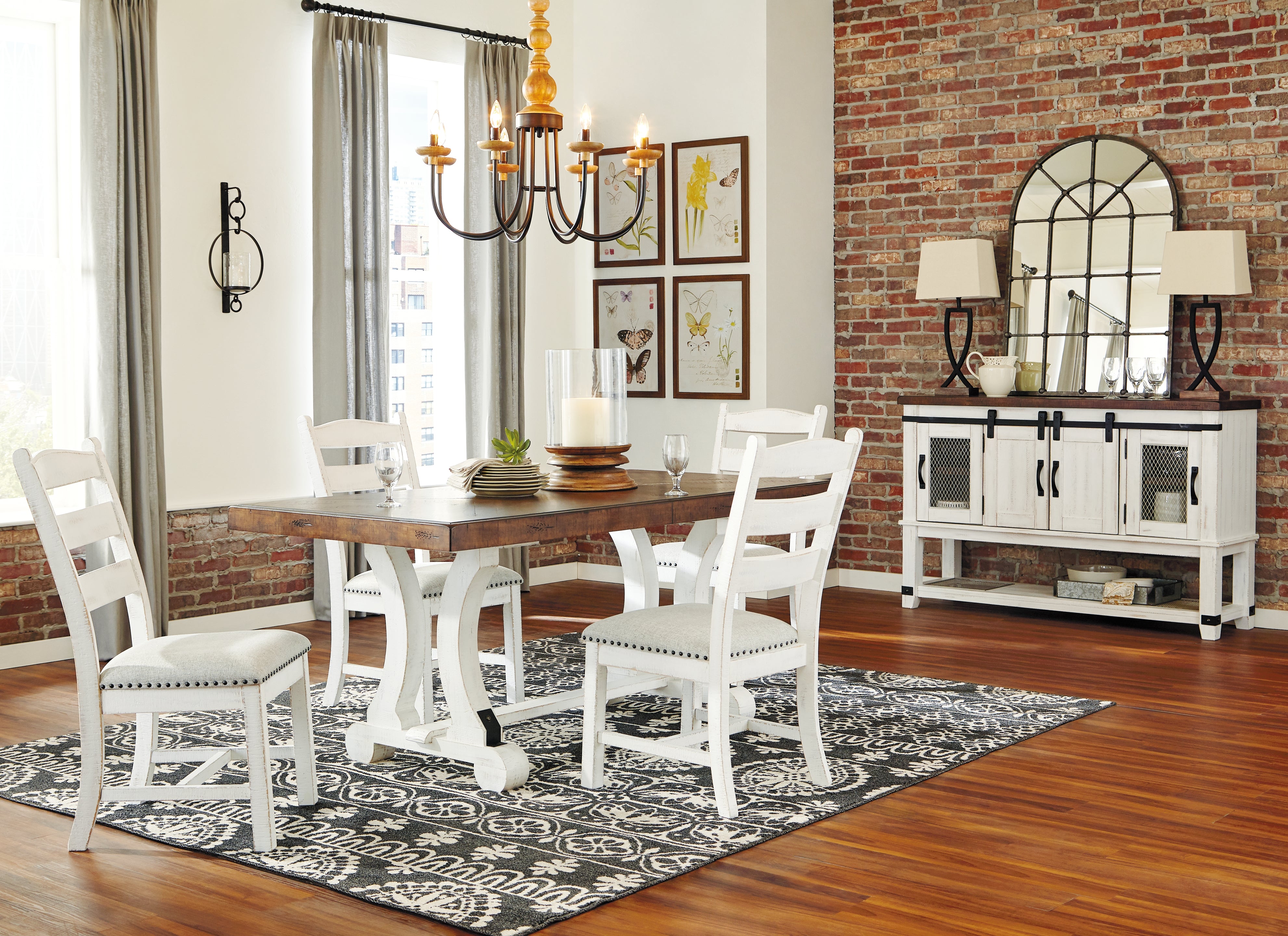 Furniture City Laplace - Ashley Furniture - Valebeck Dining Room - Rectangular Dining Room Table / White/Brown - D546-35
