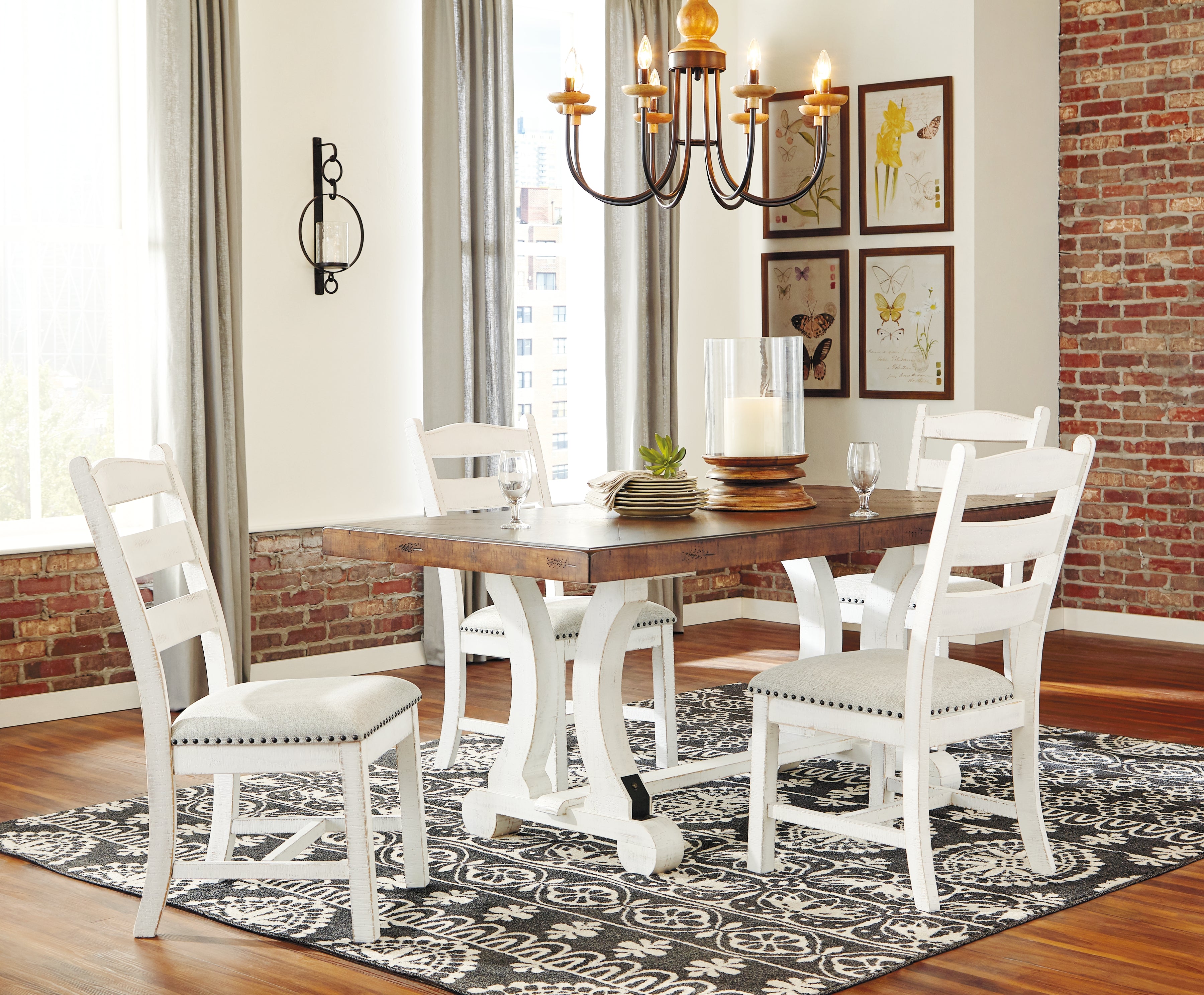 Furniture City Laplace - Ashley Furniture - Valebeck Dining Room - Rectangular Dining Room Table / White/Brown - D546-35