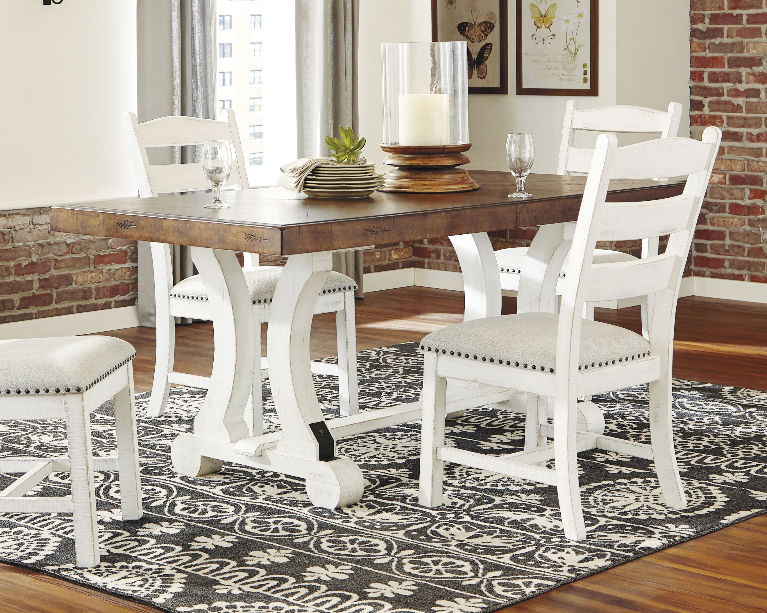Furniture City Laplace - Ashley Furniture - Valebeck Dining Room - Rectangular Dining Room Table / White/Brown - D546-35