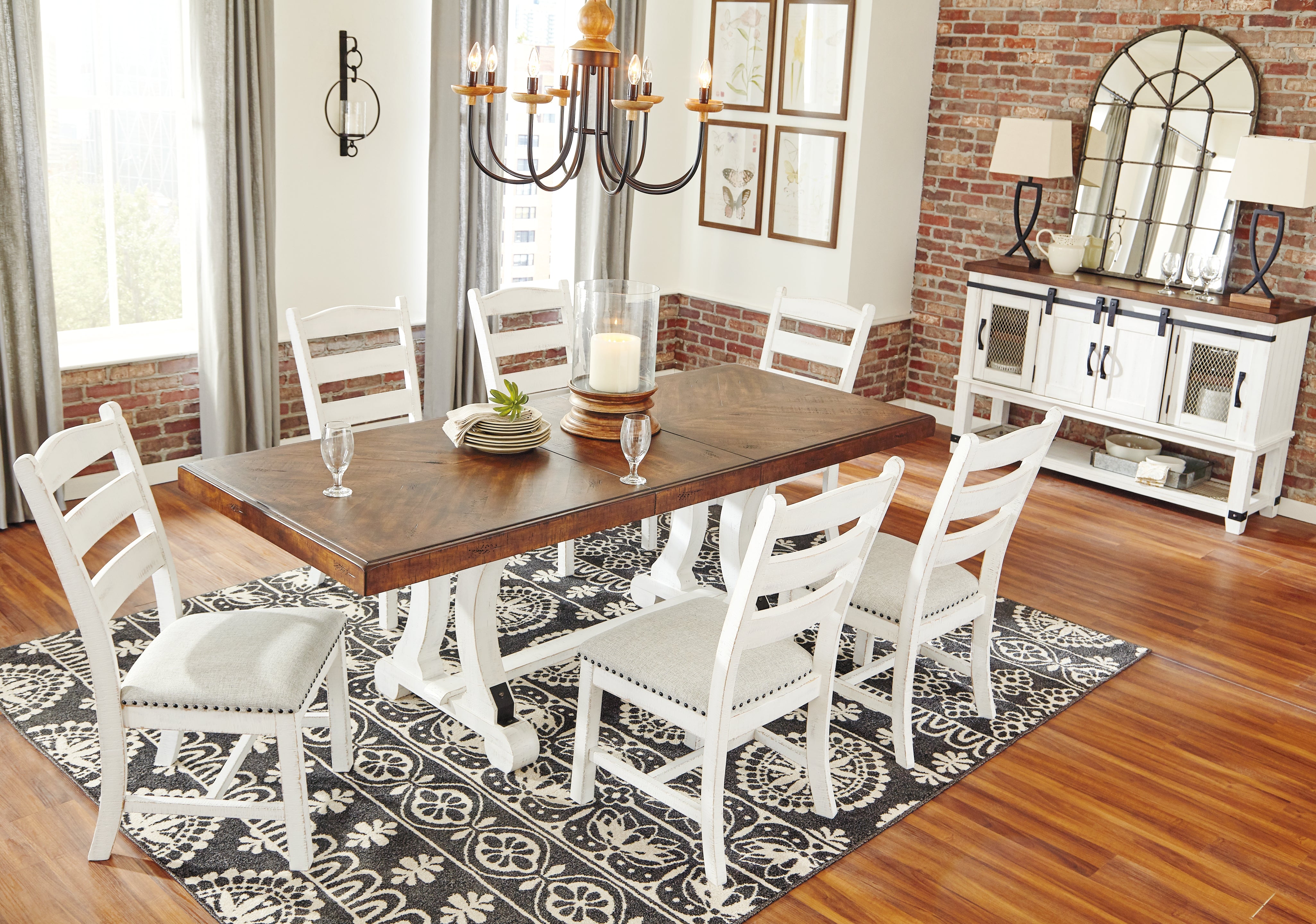 Furniture City Laplace - Ashley Furniture - Valebeck Dining Room - Rectangular Dining Room Table / White/Brown - D546-35