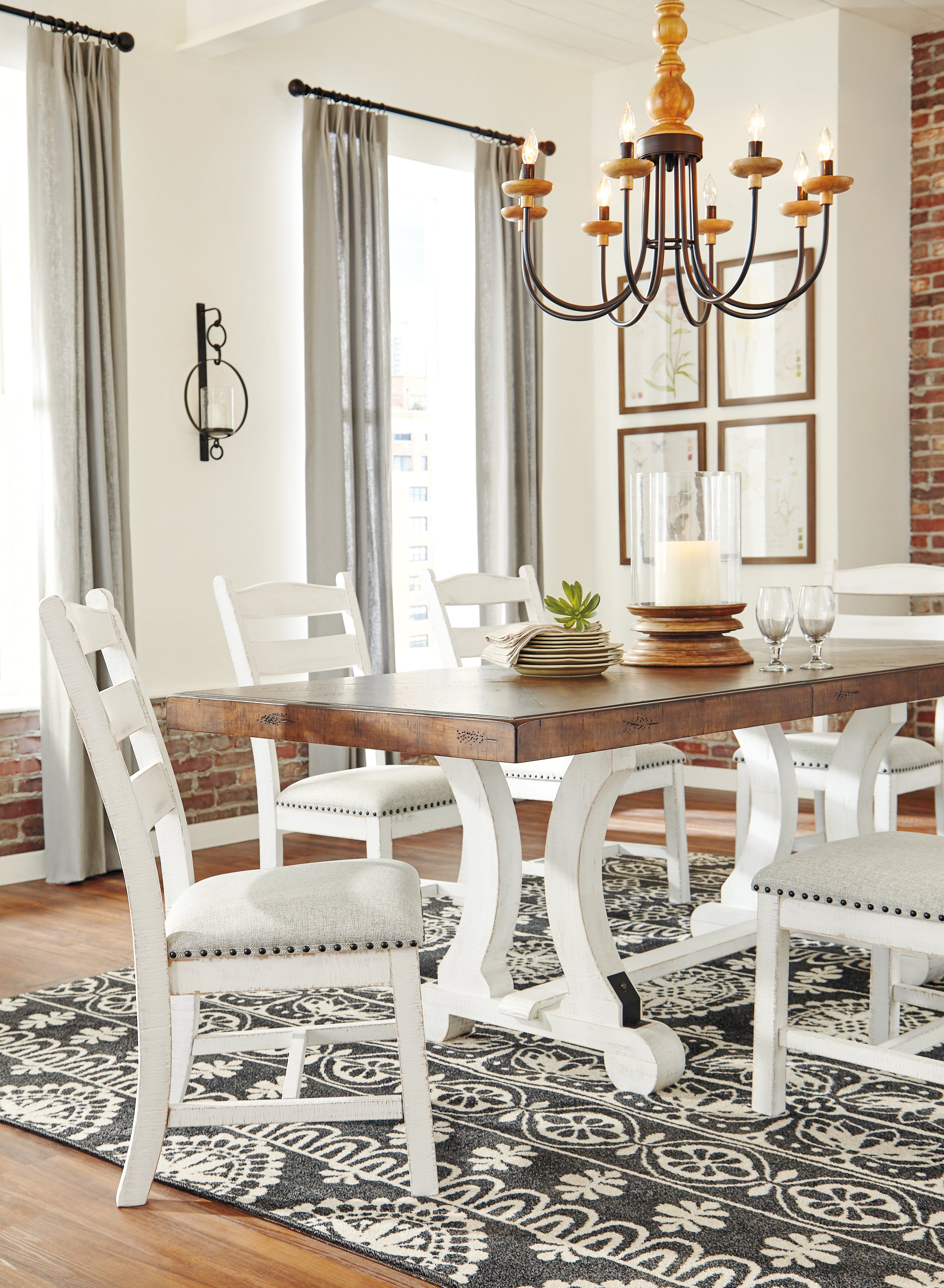 Furniture City Laplace - Ashley Furniture - Valebeck Dining Room - Rectangular Dining Room Table / White/Brown - D546-35