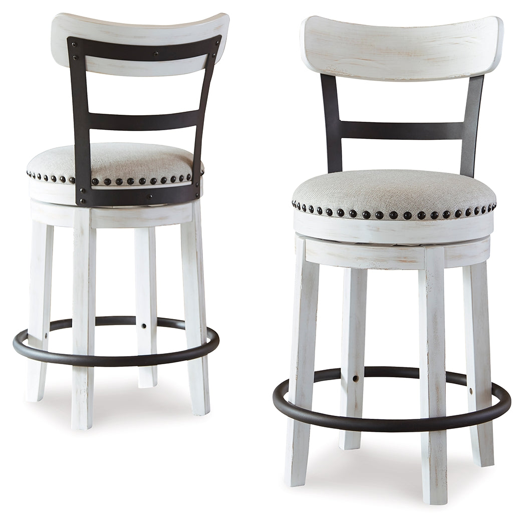 Furniture City Laplace - Ashley Furniture - Valebeck Dining Room - UPH Swivel Barstool (1/CN) / White - D546-524