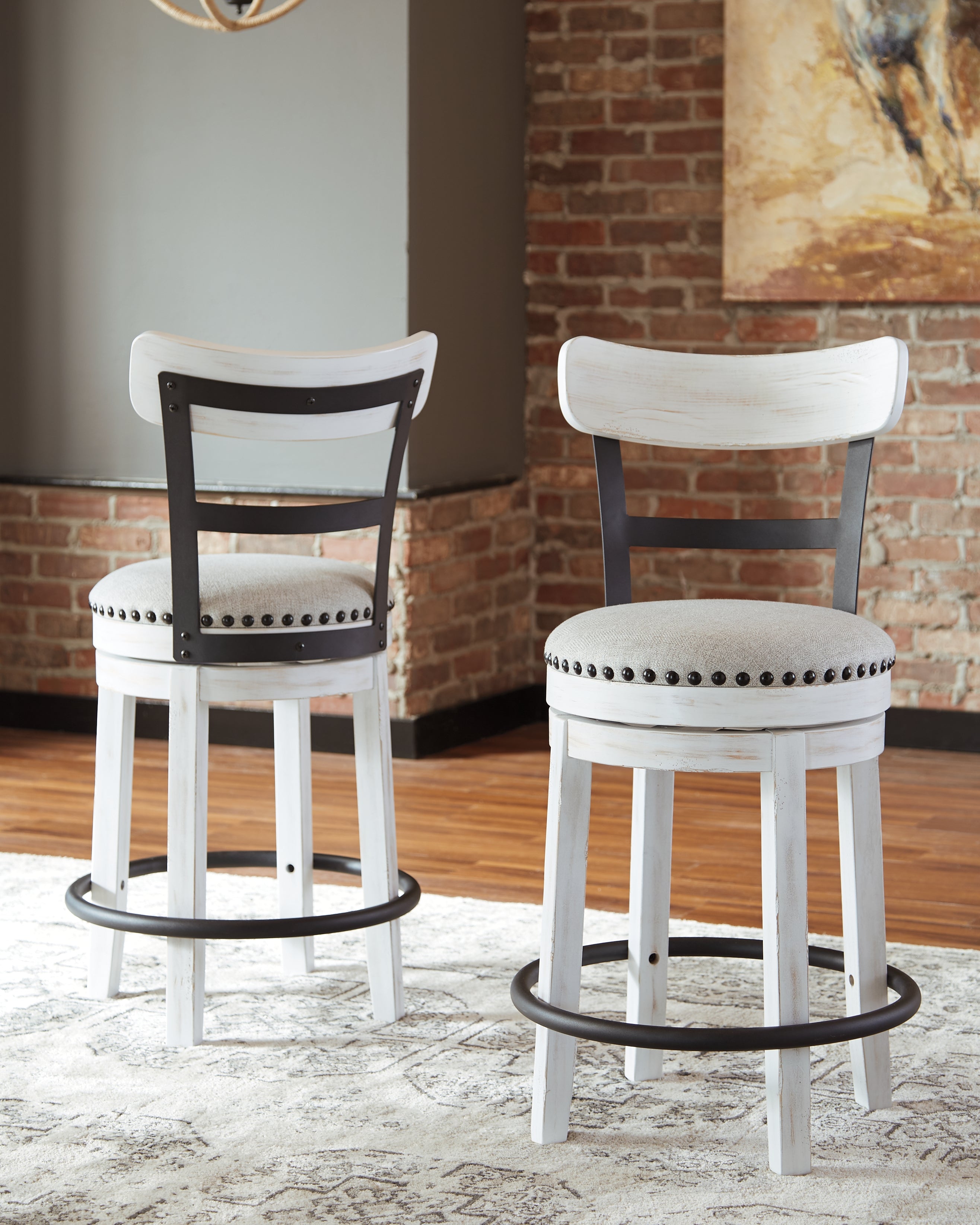 Furniture City Laplace - Ashley Furniture - Valebeck Dining Room - UPH Swivel Barstool (1/CN) - D546-524