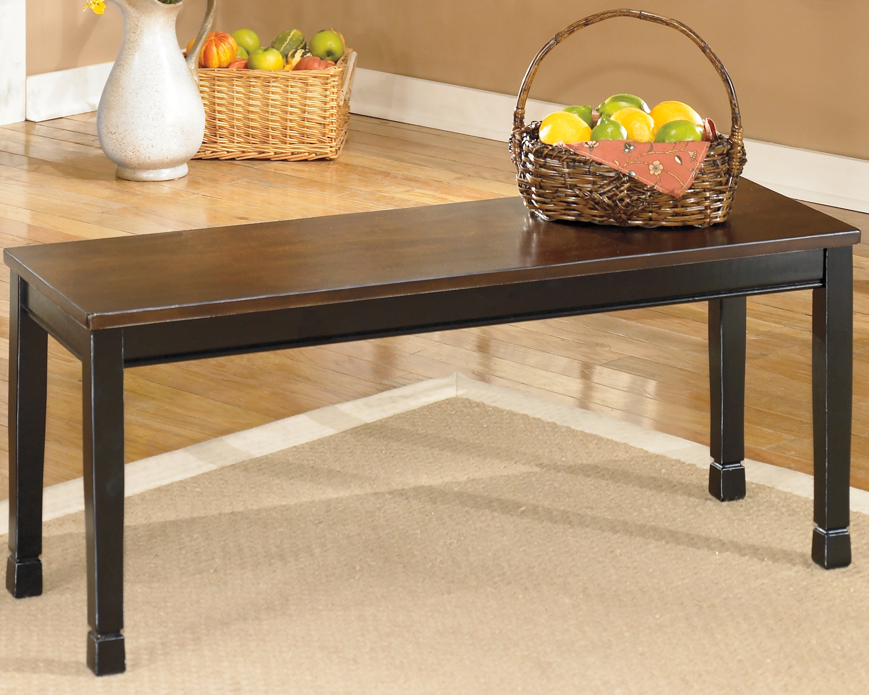 Furniture City Laplace - Ashley Furniture - Owingsville Dining Room - Large Dining Room Bench / Black/Brown - D580-00