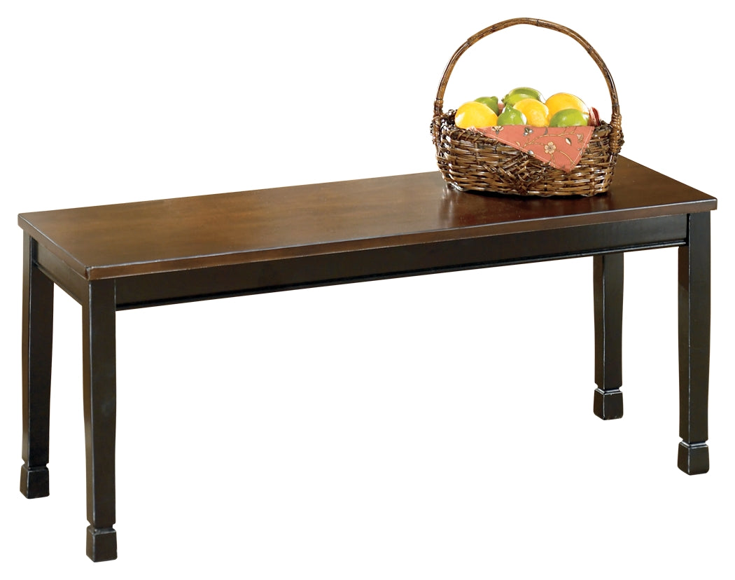 Furniture City Laplace - Ashley Furniture - Owingsville Dining Room - Large Dining Room Bench / Black/Brown - D580-00