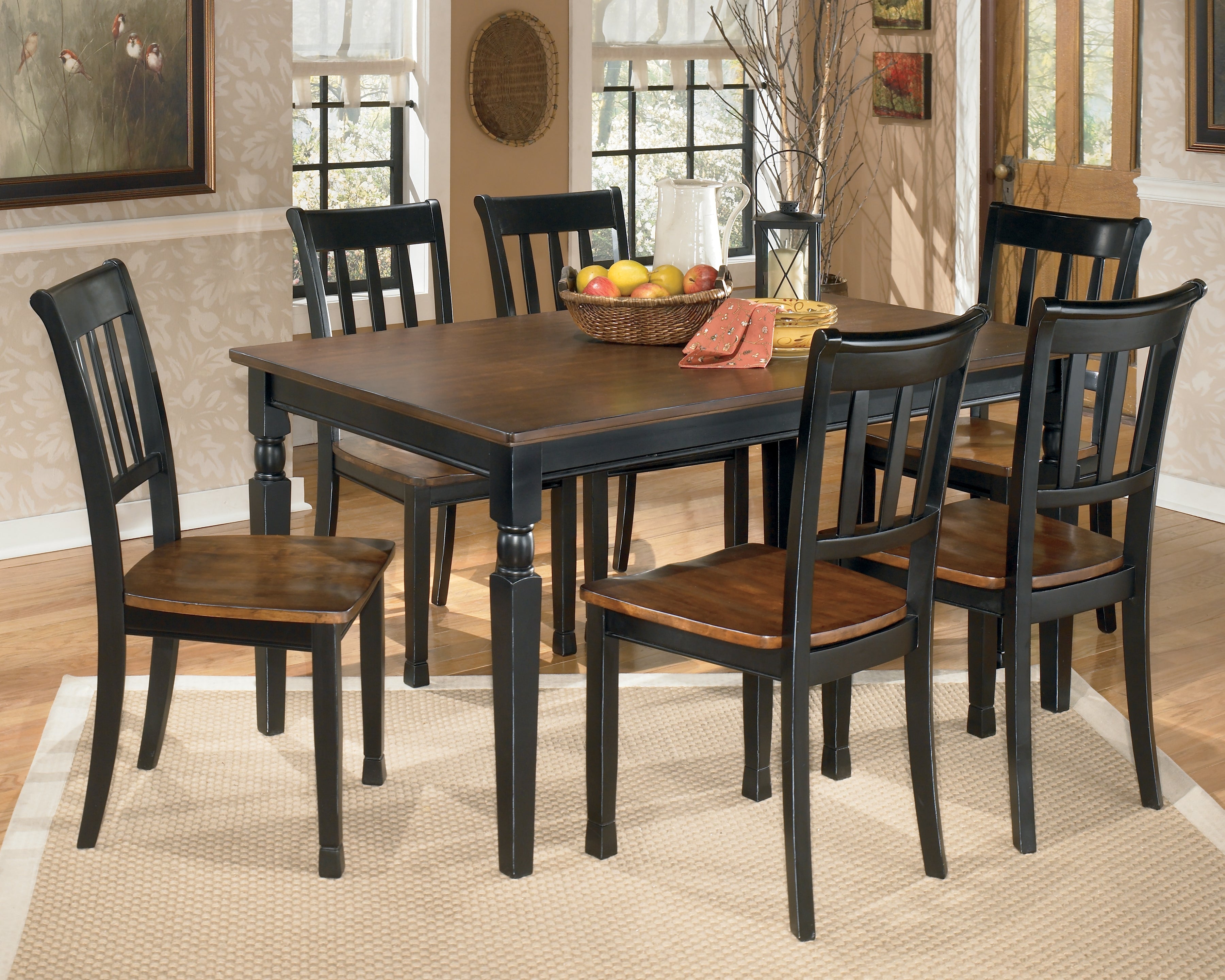 Furniture City Laplace - Ashley Furniture - Owingsville Dining Room - Large Dining Room Bench / Black/Brown - D580-00