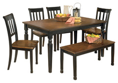 Furniture City Laplace - Ashley Furniture - Owingsville Dining Table and 4 Chairs and Bench - Dining Table and 4 Chairs and Bench - D580D10