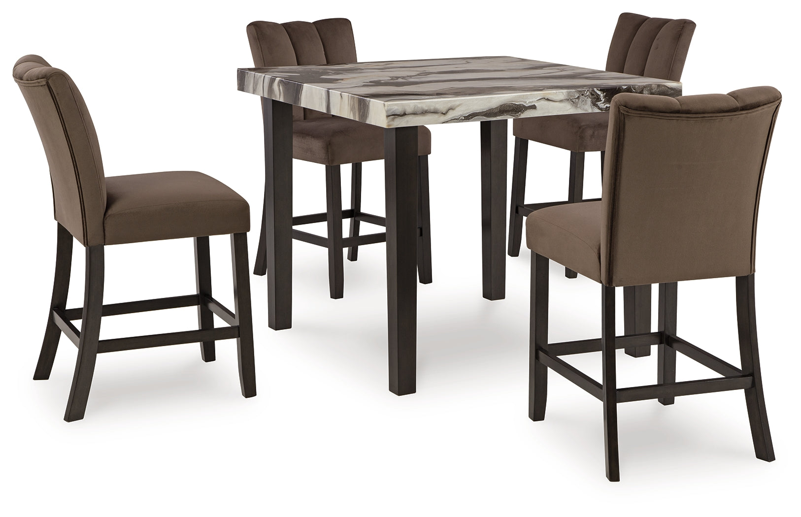 Furniture City Laplace - Ashley Furniture - Jeshina Counter Height Dining Table and 4 Barstools - Counter Height Dining Table and 4 Barstools / Dark Brown - PCD581D3