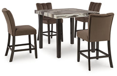 Furniture City Laplace - Ashley Furniture - Jeshina Counter Height Dining Table and 4 Barstools - Counter Height Dining Table and 4 Barstools / Dark Brown - PCD581D3