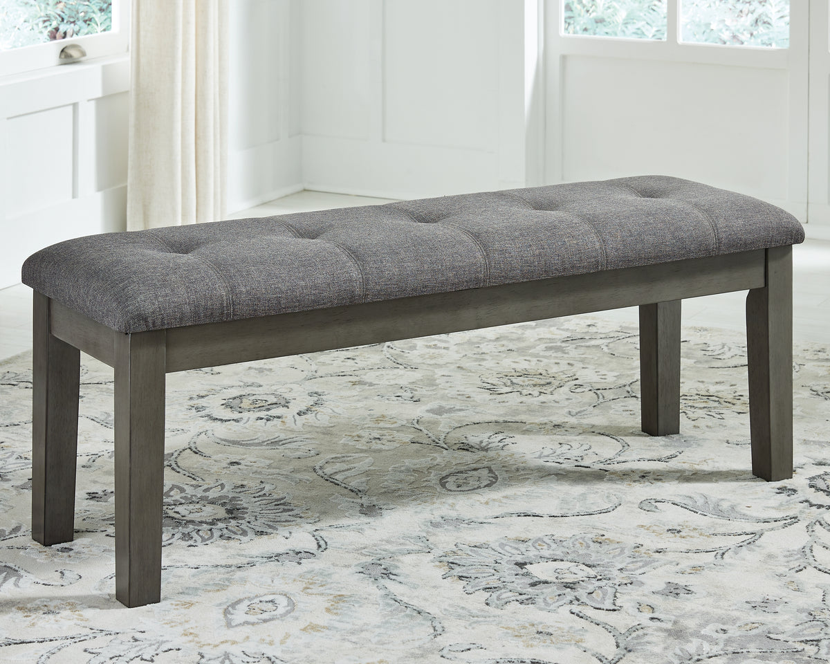 Furniture City Laplace - Ashley Furniture - Hallanden Dining Room - Large UPH Dining Room Bench / Two-tone Gray / 50"W x 16"D x 19"H - D589-00