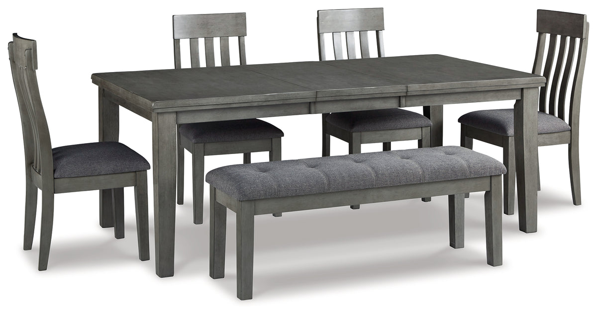Furniture City Laplace - Ashley Furniture - Hallanden Dining Table, 4 Chairs, and Bench - Dining Table, 4 Chairs, and Bench - D589D2