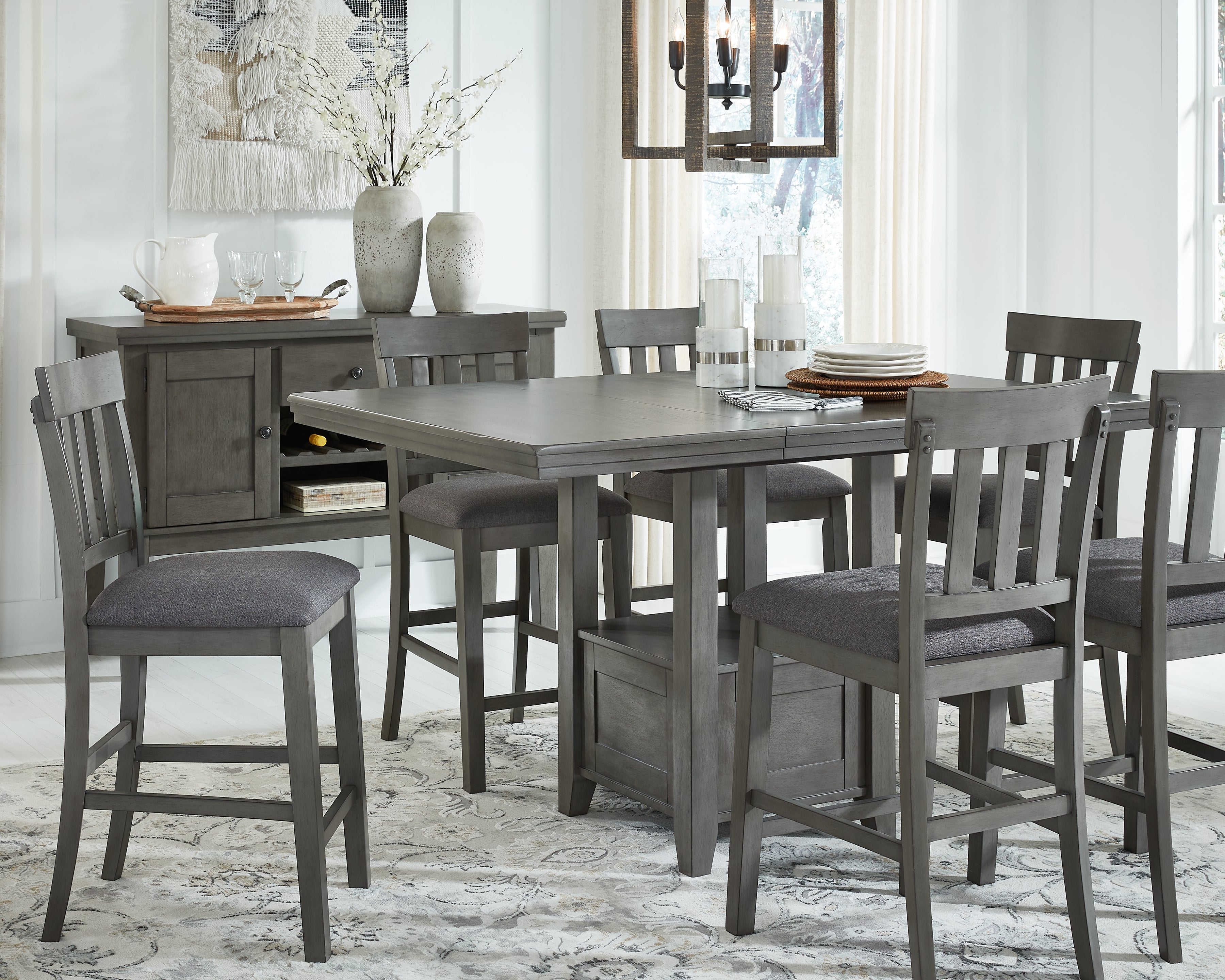 Furniture City Laplace - Ashley Furniture - Hallanden Dining Room - RECT DRM Counter EXT Table - D589-42