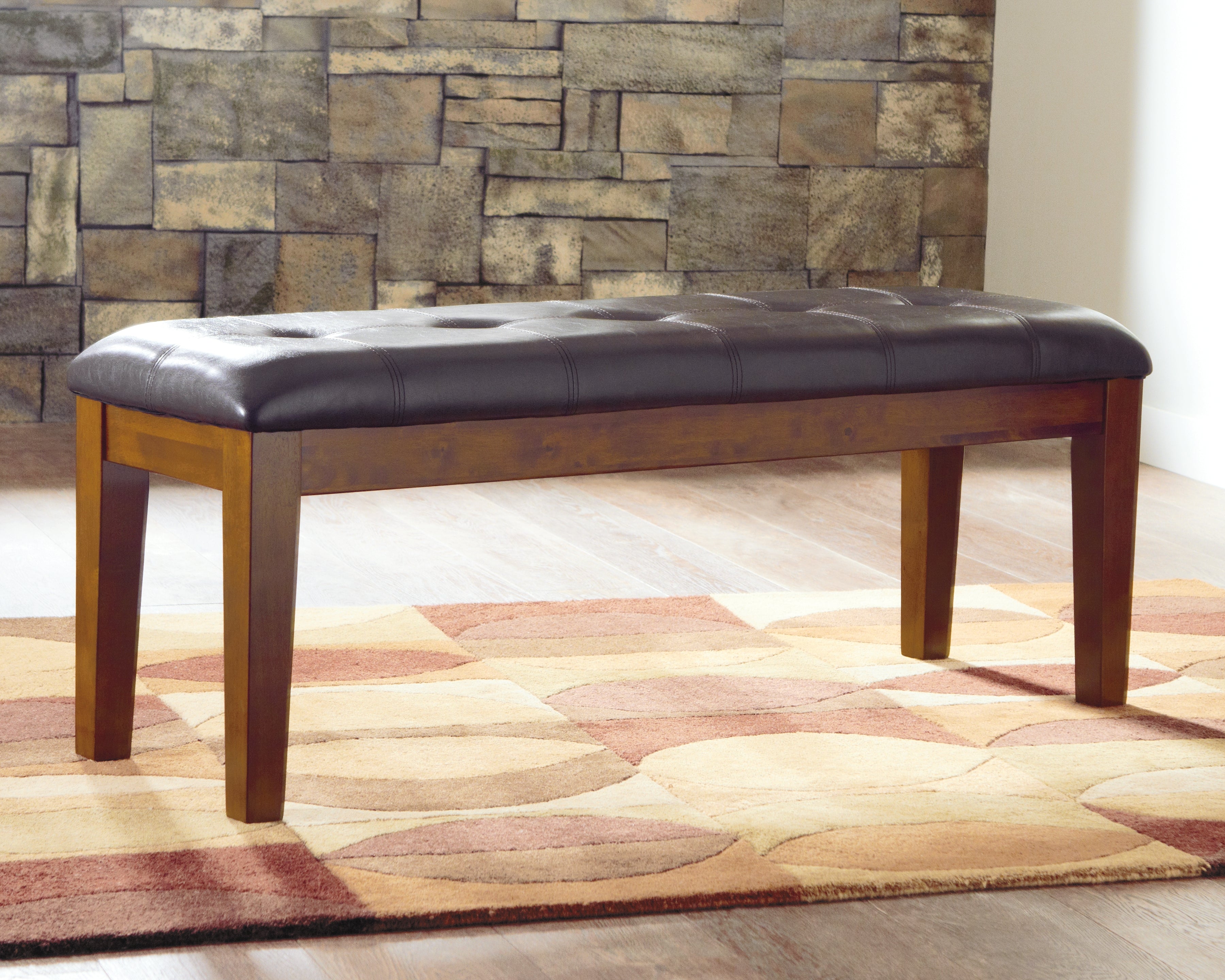 Furniture City Laplace - Ashley Furniture - Ralene Dining Bench - Large UPH Dining Room Bench / Medium Brown / 50"W x 16"D x 19"H - D594-00