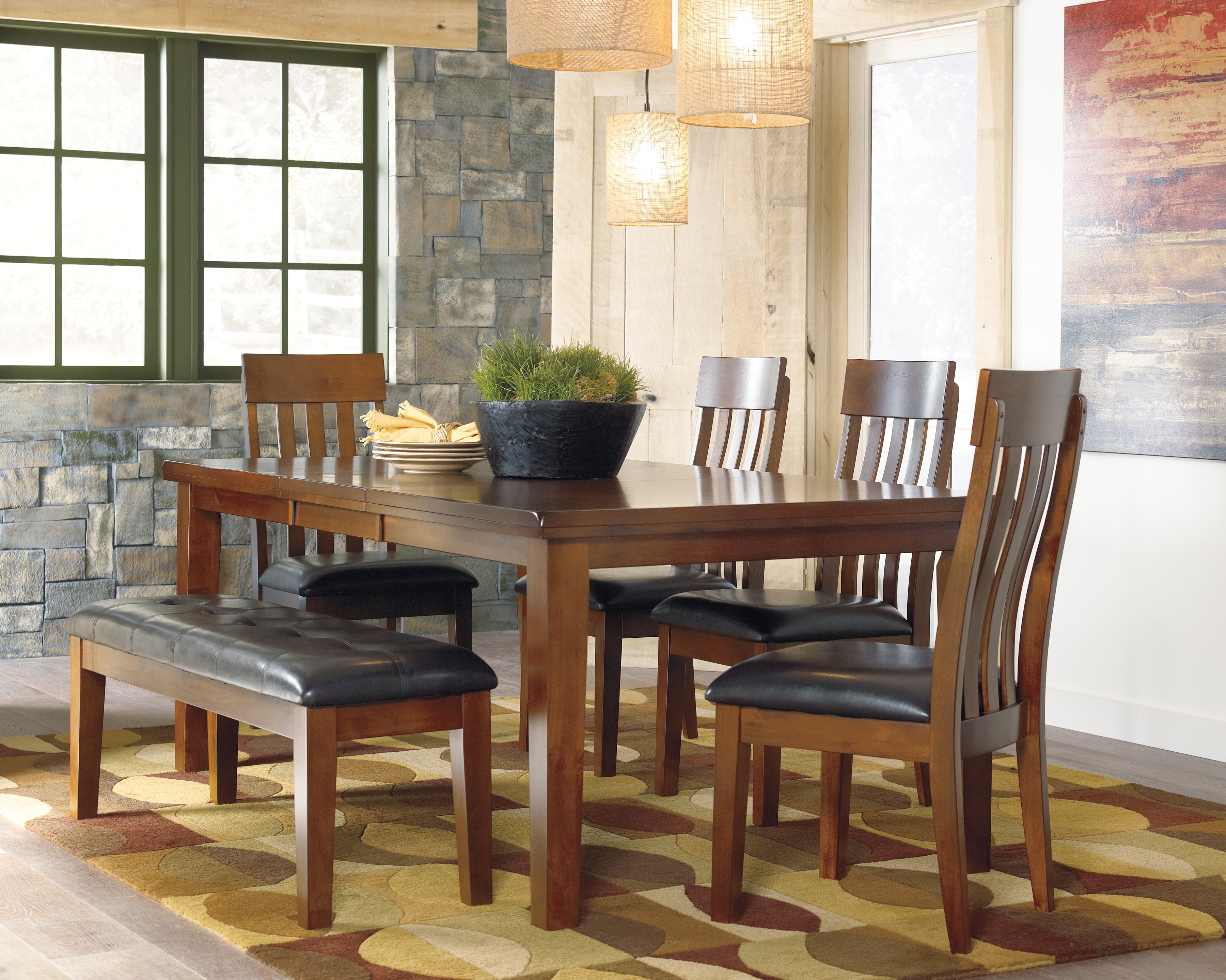 Furniture City Laplace - Ashley Furniture - Ralene Dining Bench - Large UPH Dining Room Bench / Medium Brown / 50"W x 16"D x 19"H - D594-00