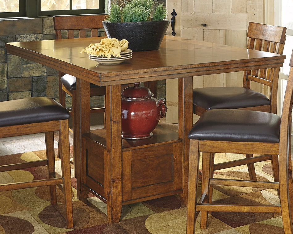 Furniture City Laplace - Ashley Furniture - Ralene Dining Room - RECT DRM Counter EXT Table / Medium Brown - D594-42