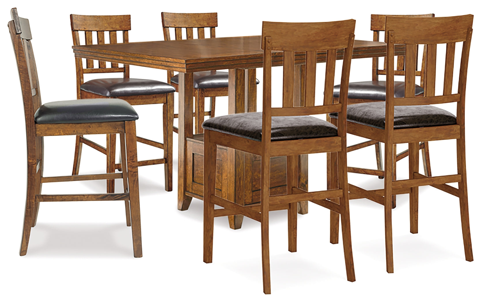 Furniture City Laplace - Ashley Furniture - Ralene Counter Height Dining Table and 6 Barstools - Counter Height Dining Table and 6 Barstools - D594D5