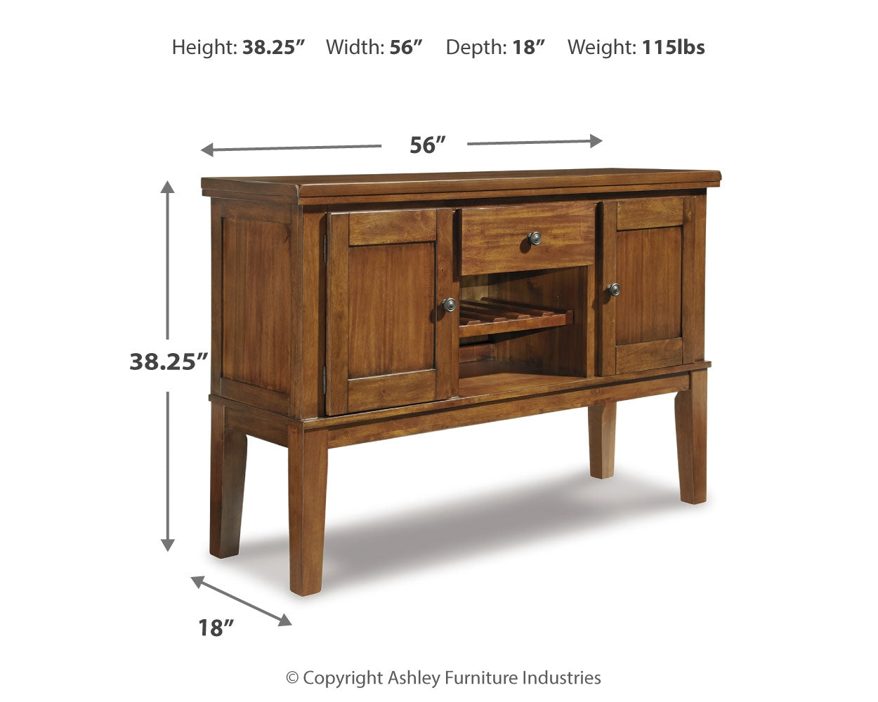 Furniture City Laplace - Ashley Furniture - Ralene Dining Room - Dining Room Server / Medium Brown - D594-60