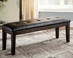 Furniture City Laplace - Ashley Furniture - Haddigan Dining Bench - Large UPH Dining Room Bench / Dark Brown / 50"W x 16"D x 19"H - D596-00
