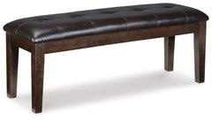 Furniture City Laplace - Ashley Furniture - Haddigan Dining Bench - Large UPH Dining Room Bench / Dark Brown / 50"W x 16"D x 19"H - D596-00