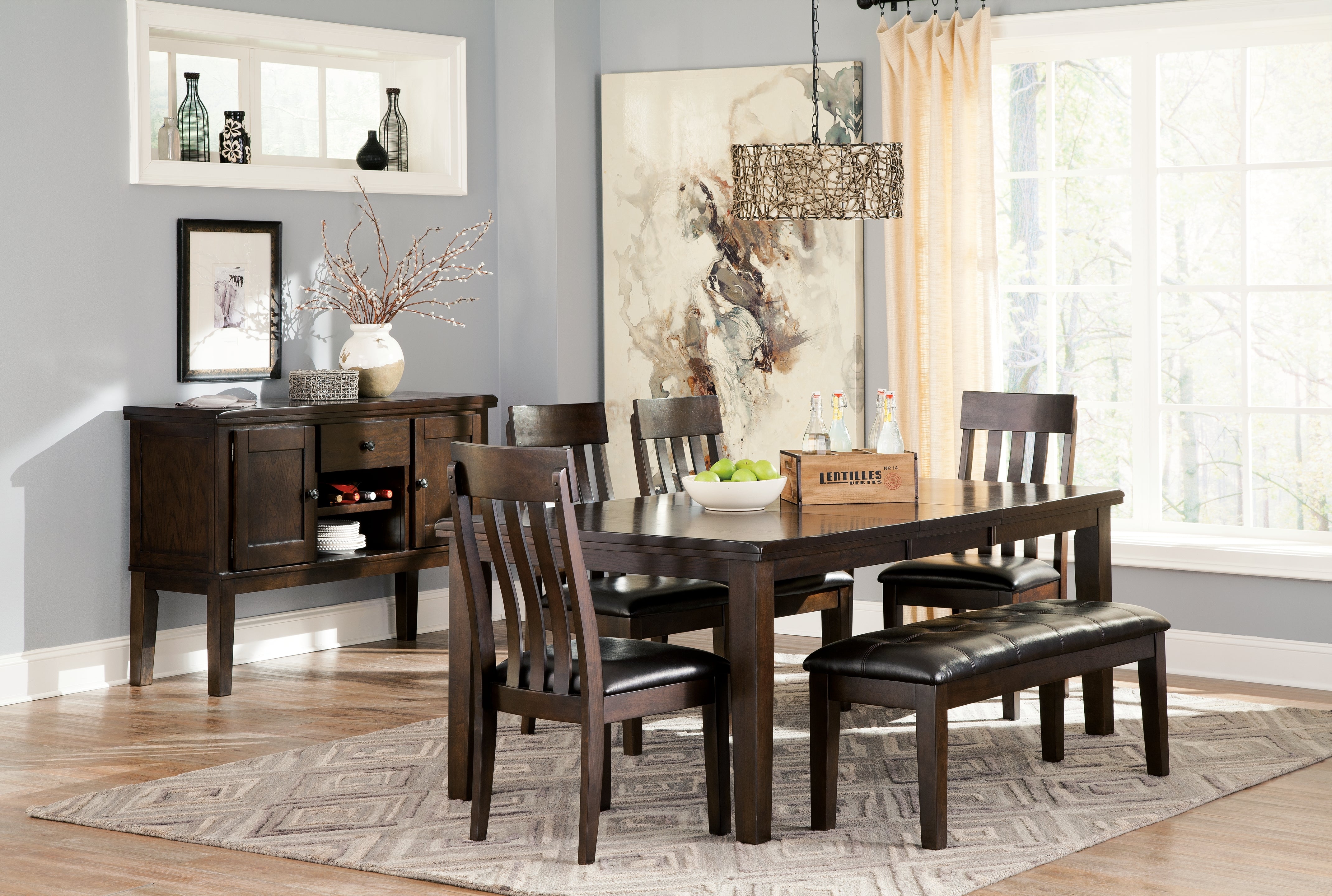 Furniture City Laplace - Ashley Furniture - Haddigan Dining Bench - Large UPH Dining Room Bench / Dark Brown / 50"W x 16"D x 19"H - D596-00