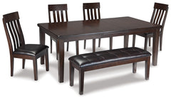 Furniture City Laplace - Ashley Furniture - Haddigan Dining Table with 4 Chairs and Bench - Dining Table with 4 Chairs and Bench - D596D2
